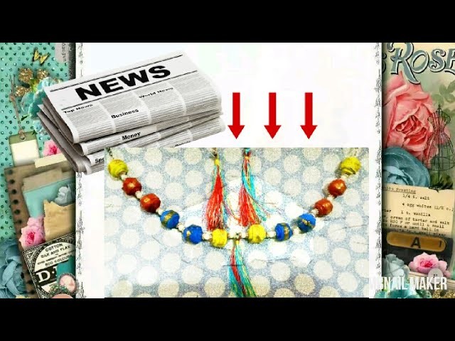 Best out of waste HOW TO MAKE DIY NEWS PAPER JWELLERY making tutorial]