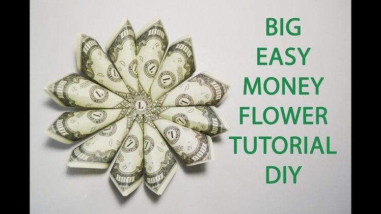 Big Money Beautiful Flower Origami Tutorial Dollar Folded DIY Decoration No glue