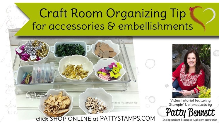 Craft Room Organizing Tip for accessories & embellishments