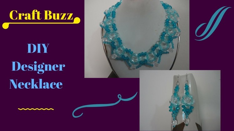 Designer Necklace and earrings -- DIY -- How To Make At Home Tutorial