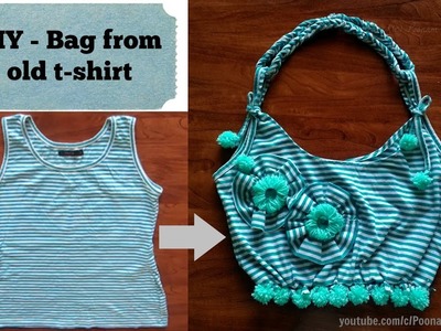 DIY - Bag from old t-shirt | Recycle old cloths | Easy step-by-step Tutorial