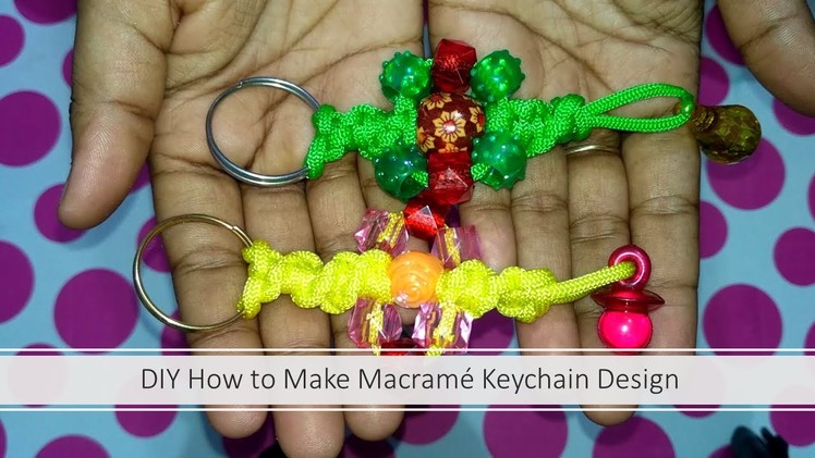 DIY Beautiful Macrame Keychain Design | DIY simple Macrame Keychain || Micrame Keychain Tutorial
