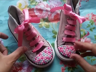 DIY converse tutorial using household items and pearls