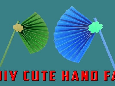 DIY Cute Hand Fan : Paper Fan Making Easy Tutorial Hand Fan | Paper Craft Ideas: Handmade paper fan