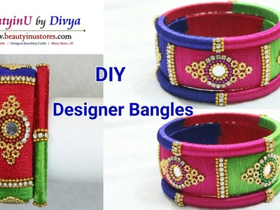 DIY. Designer Bangle Making. Silk Thread Bangle Making. Silk Thread Jewellery. Tutorial