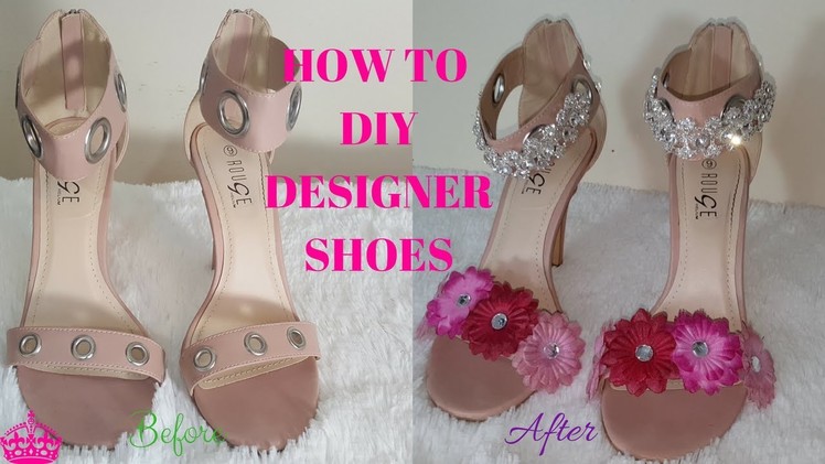 DIY DESIGNER SHOES WITH FLOWERS