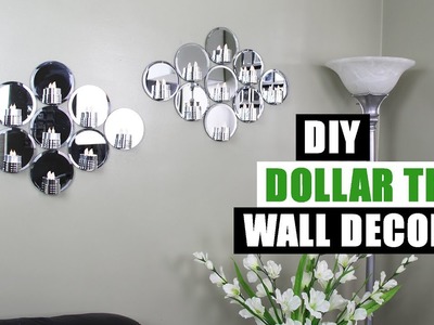 DIY DOLLAR TREE MIRROR WALL DECOR Dollar Store DIY Glam Mirror Candle Holder Wall Art