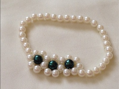 Diy Easy Pearl bracelet | beaded bracelet | beading | how to make pearl bracelet | easy tutorial