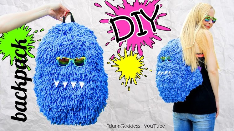 DIY Fluffy Monster Backpack – How To Make A Funny Hairy Backpack