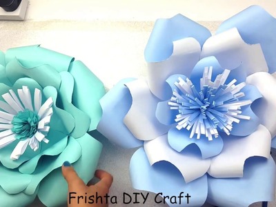 DIY Giant Paper Rose How To Tutorial | Paper Flower Backdrop for Wedding | 3d paper flower