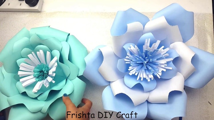 DIY Giant Paper Rose How To Tutorial | Paper Flower Backdrop for Wedding | 3d paper flower
