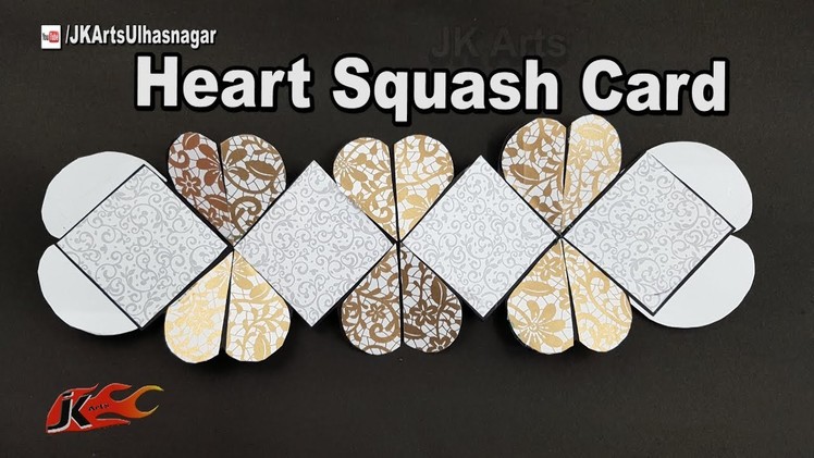 DIY Heart Squash Card Tutorial | How to Make Squash Card for Scrapbook | JK Arts 1252