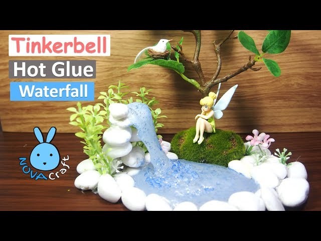 DIY Hot Glue Waterfall Tutorial easy How to Make DIY Tinkerbell Angel ponds Disney Princess Crafts