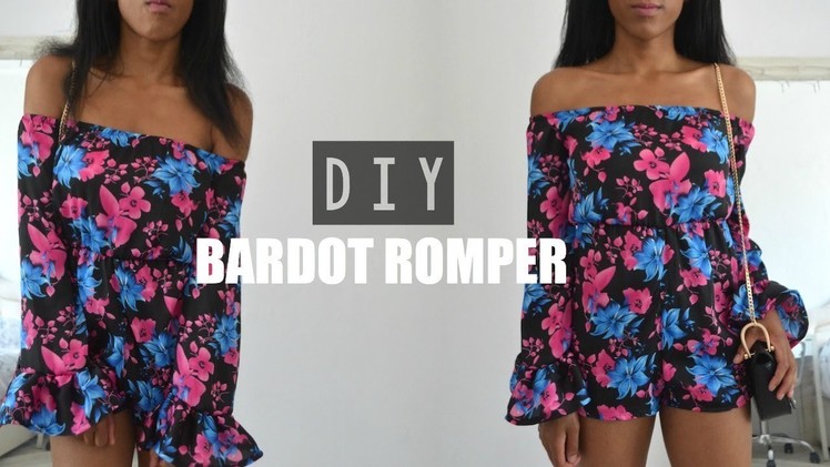 DIY | How To Make A Bell Sleeve Off The Shoulder Playsuit.Romper (pattern available)