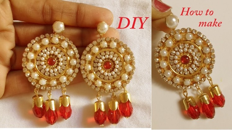 DIY || how to make designer fancy earring at home || how to make paper earring tutorial