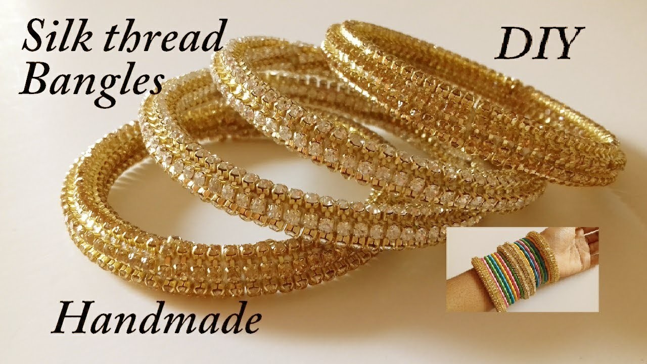 DIY || how to make designer silk thread bridal bangles at home || handmade tutorial