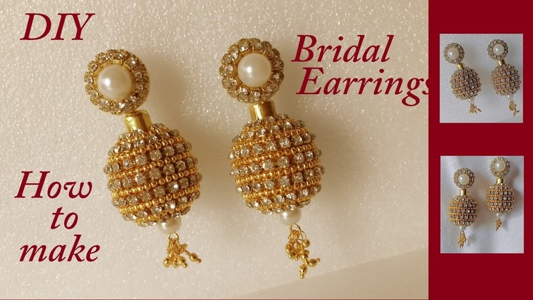 DIY || how to make designer silk thread bridal jhumka earrings at home || handmade tutorial