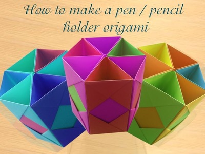 DIY- How to make pen stand || pencil holder || Hexagonal Pen || desk organiser from paper.