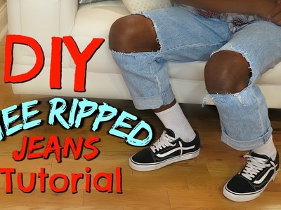 DIY Knee Ripped Jeans Tutorial