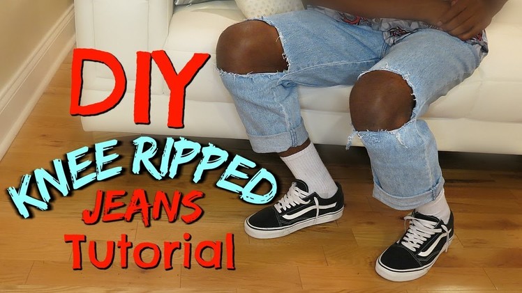 DIY Knee Ripped Jeans Tutorial