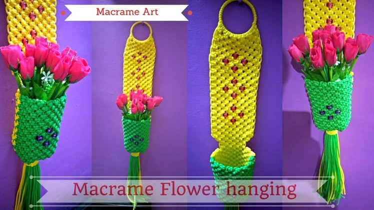 DIY Macramé tutorial of Macrame Flower hanging | Macrame Art Design #2