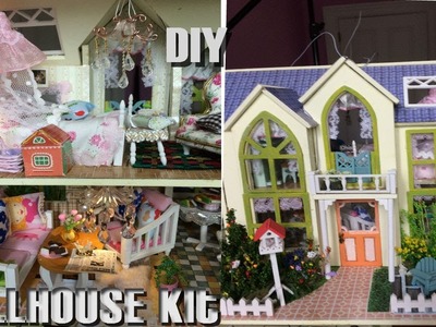 DIY Mini Dollhouse. Victoria Cottage. with working lights.Full House