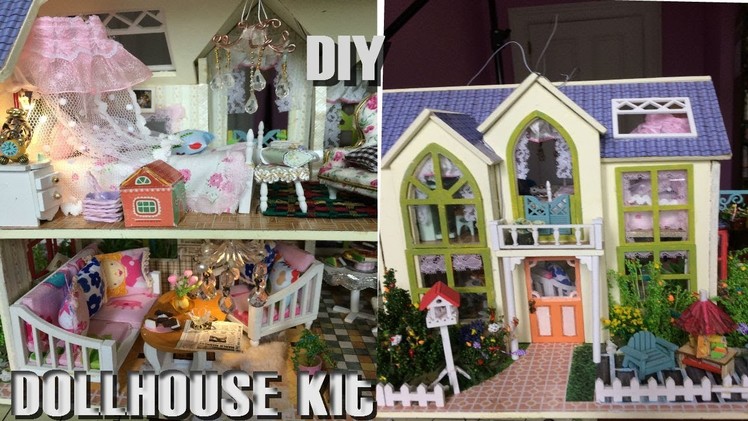DIY Mini Dollhouse. Victoria Cottage. with working lights.Full House