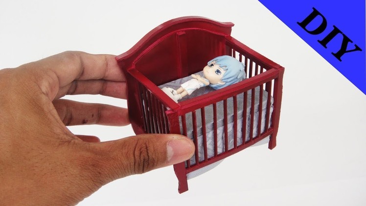 DIY Miniature Realistic Baby Crib - Dollhouse Furniture