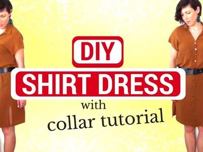 DIY SHIRT DRESS WITH COLLAR TUTORIAL. step by step | Becky's DIY Solutions