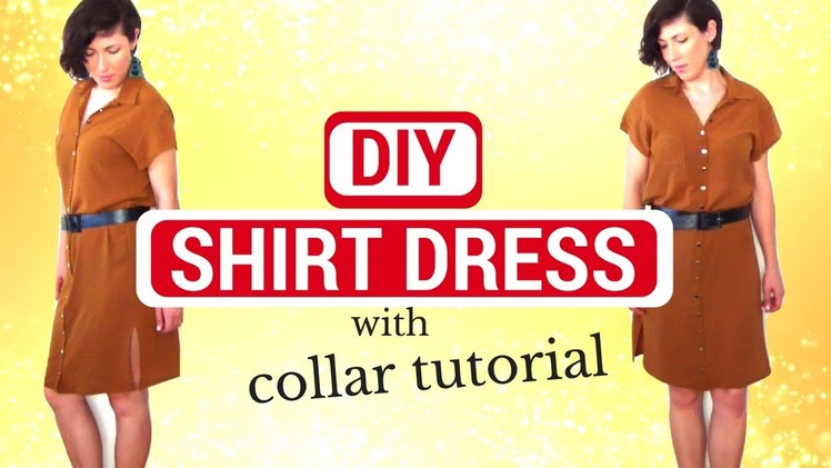 DIY SHIRT DRESS WITH COLLAR TUTORIAL. step by step | Becky's DIY Solutions