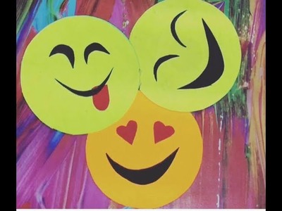 Diy- Smiley room decor with your old CD's. Emojis Room decor.Wall Hanging.  Kaur's Creativity