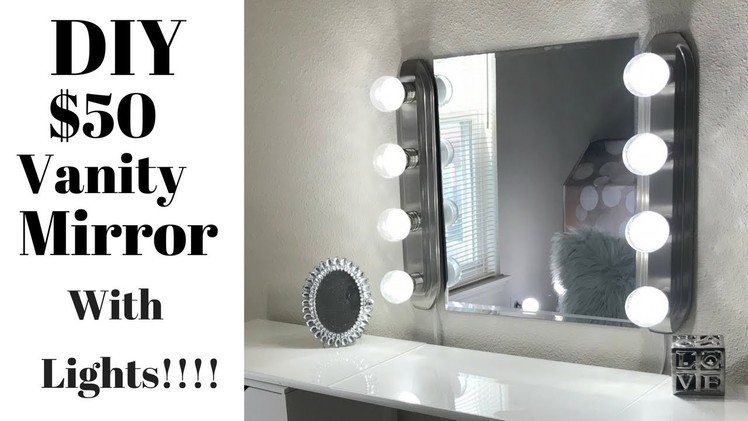 DIY | Tutorial | $50 Vanity Mirror with Lights!