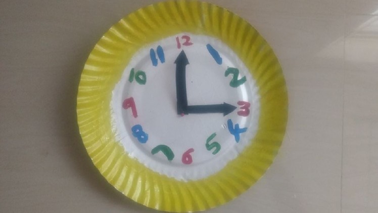 DIY wall clock with paper plate |easy  Kids crafts ideas | kids school projects |