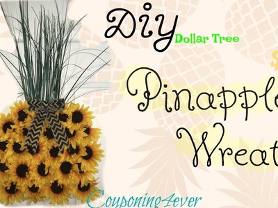 DOLLAR TREE DIY | DIY PINEAPPLE WREATH TUTORIAL