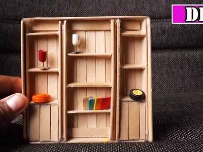 Dollhouse Miniature Furniture | DIY Bookcase | Popsicle Stick Craft