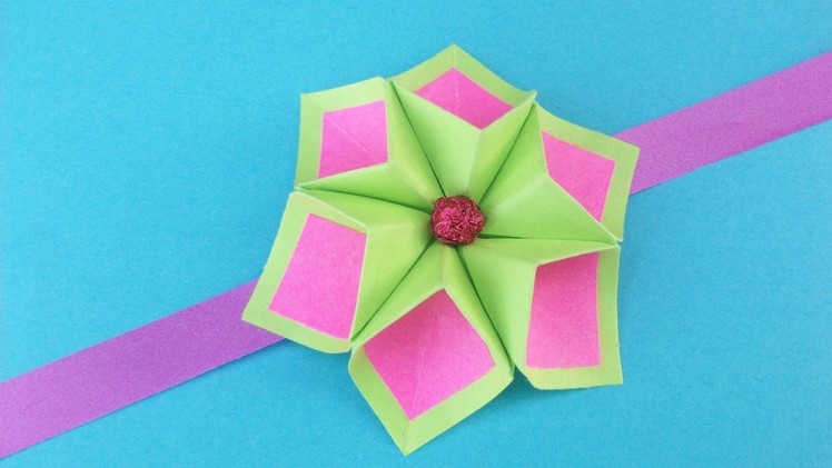 Easy Paper Flower for Rakhi Bracelet, Greeting Card, Room Decor| DIY Origami Crafts Ideas for Kids