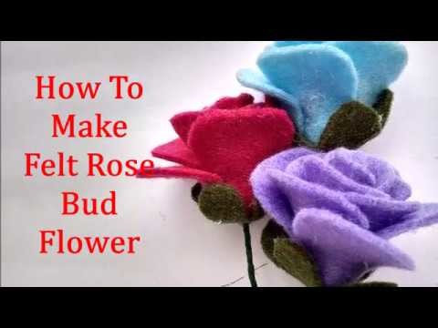 Easy & Simple To Make Felt Rose Bud Tutorial - DIY Cara Membuat Bunga Flanel