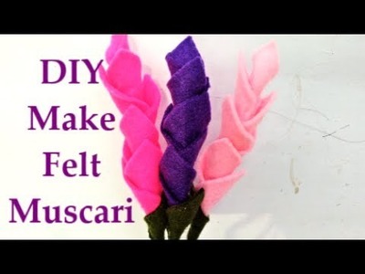 Easy Step To Make A Simple Felt Muscari Tutorial - DIY Cara Membuat Bunga Flanel