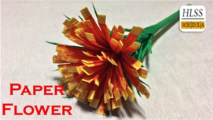 Easy way to make paper flower step by step| diy origami crepe paper flower making tutorials