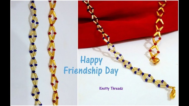 Happy Friendship Day | DIY Crystal Friendship Band | Bracelet Tutorial | www.knottythreadz.com