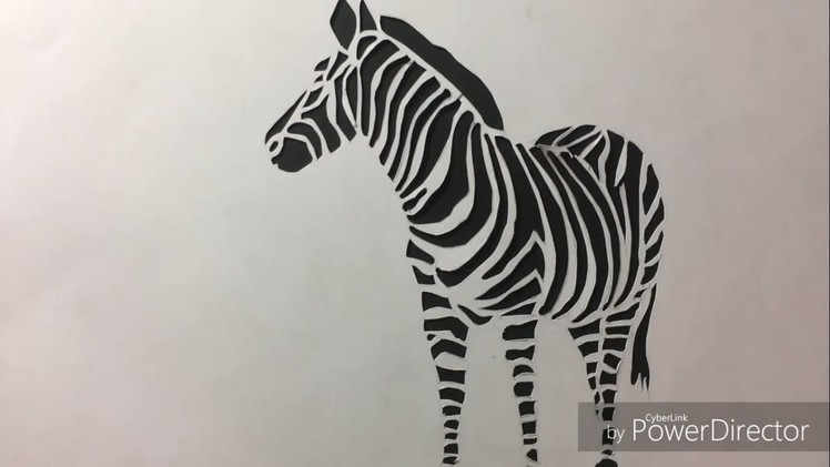 How to- cut paper - paper craft- stencil art | Paper cutting art zebra