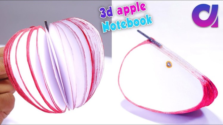 How to make 3d apple notebook tutorial | diy apple Notepad Made with Paper | Artkala 253