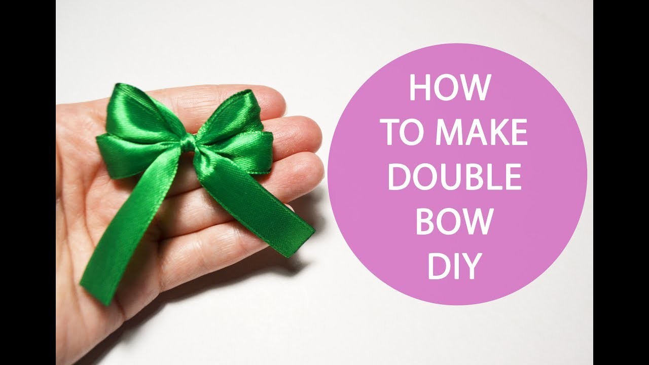 How to make a double bow Tutorial DIY satin ribbon