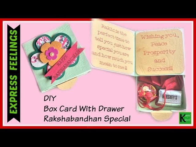 How to make Box card with drawer tutorial-DIY crafts-Gift box ideas-Rakshabandhan special 2017