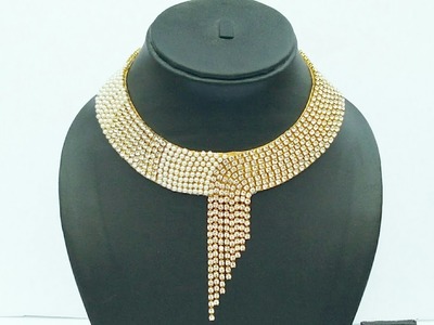 How To Make Bridal Necklace. Designer Pearls  Necklace. DIY. Chokar. Home Made Tutorial