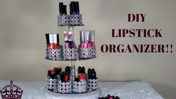 HOW TO MAKE. DIY LIPSTICK ORGANIZER WITH CRYSTALS (VANITY)