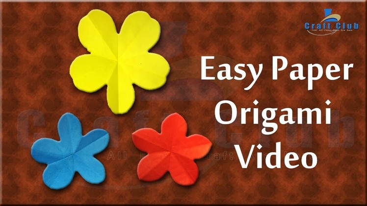 How to make five petal flower | Origami video - lina's craft club