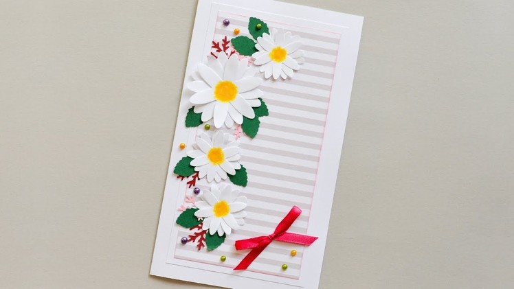 How to make : Greeting Card Daisies | Kartka Okolicznościowa Stokrotki - Mishellka #232 DIY