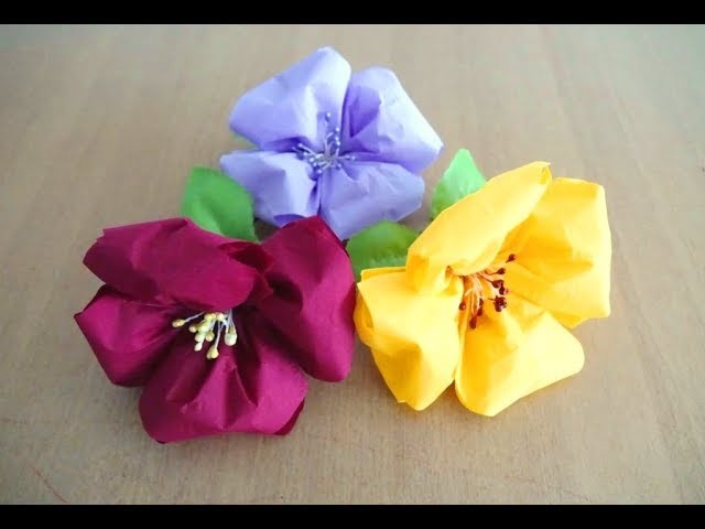 How to Make Napkin Flower Very Easily ~ Tissue Paper Flower  ~ DIY ~ Instructions.Tutorial . .