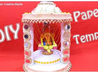 How to make Paper Temple at home I DIY Temple I Best out of waste I Creative Diaries
